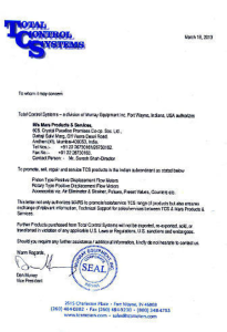 Distributor certificate