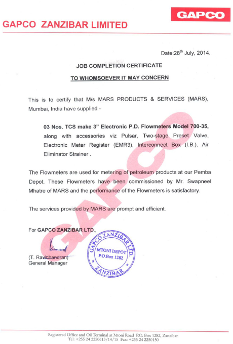 GAPCO ZANZIBAR LIMITED